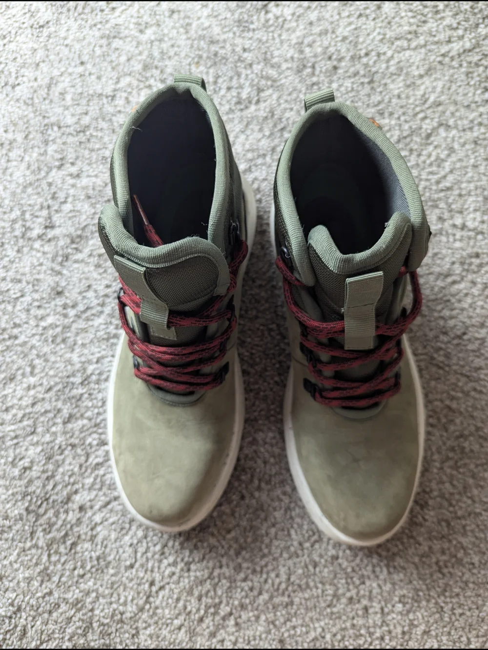 Bogs Cypress Lace Green/Red Leather Bootie 7.5 Composite Toe Work Boots